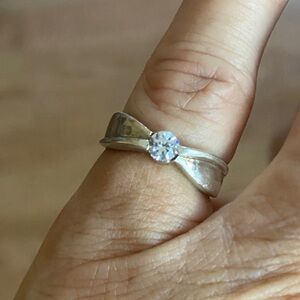 Sterling Silver 925 Solitaire Ring Size 5.5 Minimalist CZ Engagement Style